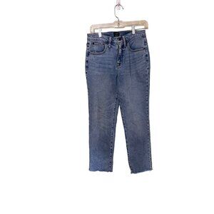 J.Crew Essential Straight Jeans Size 27  raw hem Medium Wash Denim
